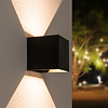 HOFTRONIC™ Kansas LED-Wandleuchte - IP65 - 3000K warmweiß - 7 Watt - Up & Down Licht - Würfel - Für den Außen- und Innenbereich - Schwarz