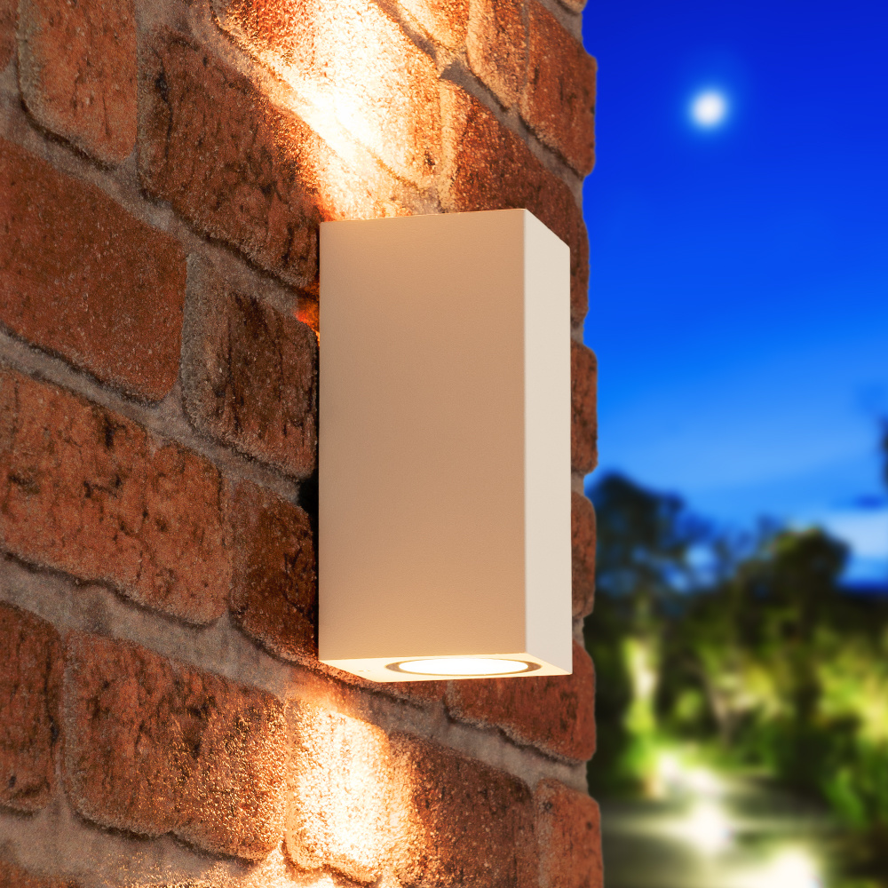 Selma dimbare LED wandlamp - Up & Down light - IP65 - Incl. 2x 5 Watt 2700K GU10 spots - Wit - Binnen en buiten - 3 jaar garantie voor binnen en bui