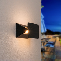 Toledo kantelbare LED wandlamp - 3000K warm wit - 6 Watt - Up & down light - IP54 voor binnen en buiten - Moderne muurlamp - Tweezijdig - Zwart