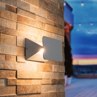 Toledo tilting LED wall light - 3000K warm white - 6 Watt - Up & down light - IP54 for indoor and outdoor use - Modern light - Double-sided - Grey