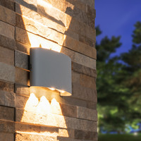 Tulsa dimbare LED wandlamp - Up & Down light - IP54 - 6 watt - 3000K warm wit - Binnen en buiten - 3 jaar garantie - Grijs