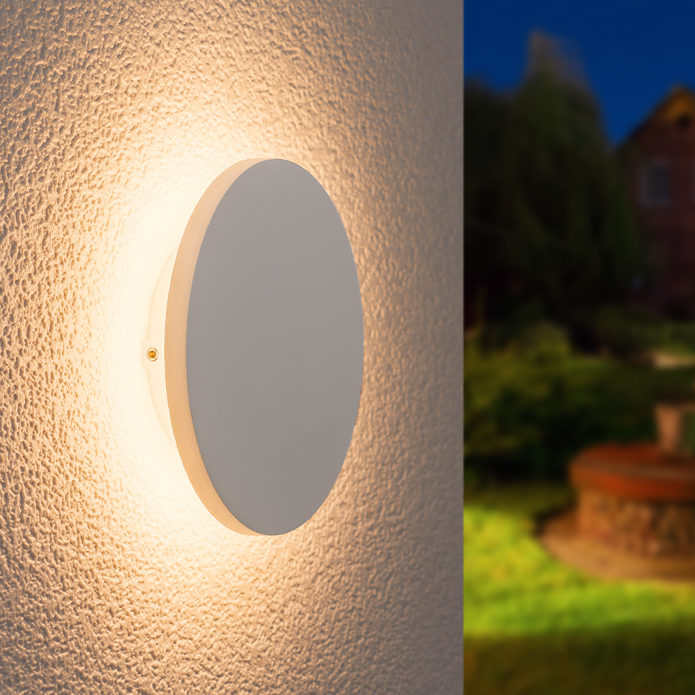 Hofronic Casper LED Wandlamp Wit - 3000K warm wit - 6 Watt - Rond - Muurlamp voor binnen en buiten