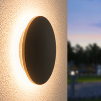 Casper XL LED Wandlamp Zwart - 3000K warm wit - 9 Watt - Rond - Muurlamp voor binnen en buiten