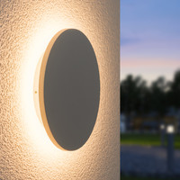 Casper XL LED Wandleuchte Grau - 3000K Warmweiß - 9 Watt - Rund - Wandleuchte für den Innen- und Außenbereich