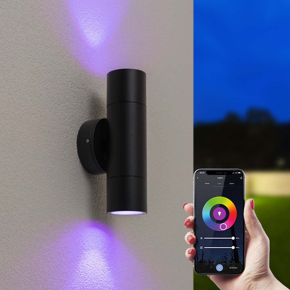 HOFTRONIC Smart WiFi+BLE - Dax LED wandlamp - Tweezijdig Up & Down - Alle kleuren - incl. 2x GU10 sp