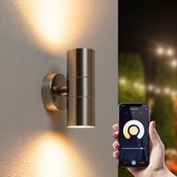 Intelligenter WiFi LED-Wandleuchte Jasmin WW-CW GU10 Edelstahl IP44