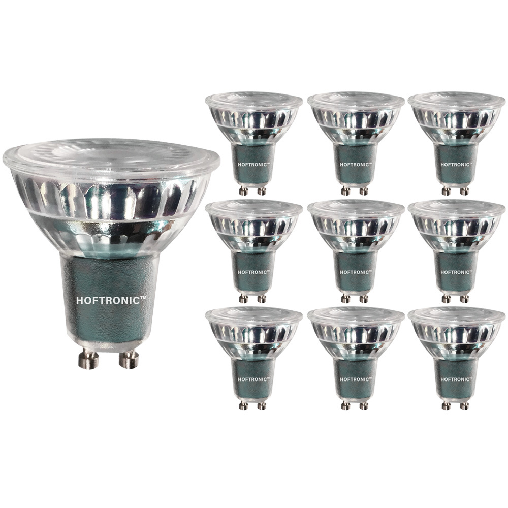 HOFTRONIC™ Set van 10 GU10 LED spots 5 Watt Dimbaar 4000K neutraal wit (vervangt 50W)