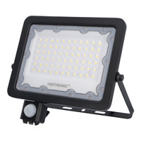 Beam LED Fluter mit Bewegungsmelder & Dämmerungsschalter - 50 Watt 5000lm ersetzt 450 Watt - 6400K tageslichtweiß - IP65 3 Jahre Garantie
