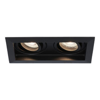 Durham dubbele LED inbouwspot - 2x5 Watt - Neutraal wit 4000K - Kantelbaar - Dimbaar - voor binnen - Zwart