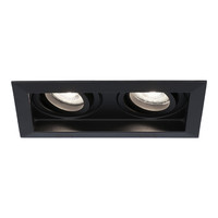 Durham dubbele LED inbouwspot - 2x5 Watt - Daglicht wit 6000K - Kantelbaar - Dimbaar - voor binnen - Zwart