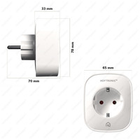 Smart plug - WiFi & Bluetooth - Extra flat - Compatible with Amazon Alexa & Google Home - White