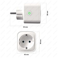 2x Smart plug - WiFi & Bluetooth - with timer - Compatible with Amazon Alexa & Google Home - White