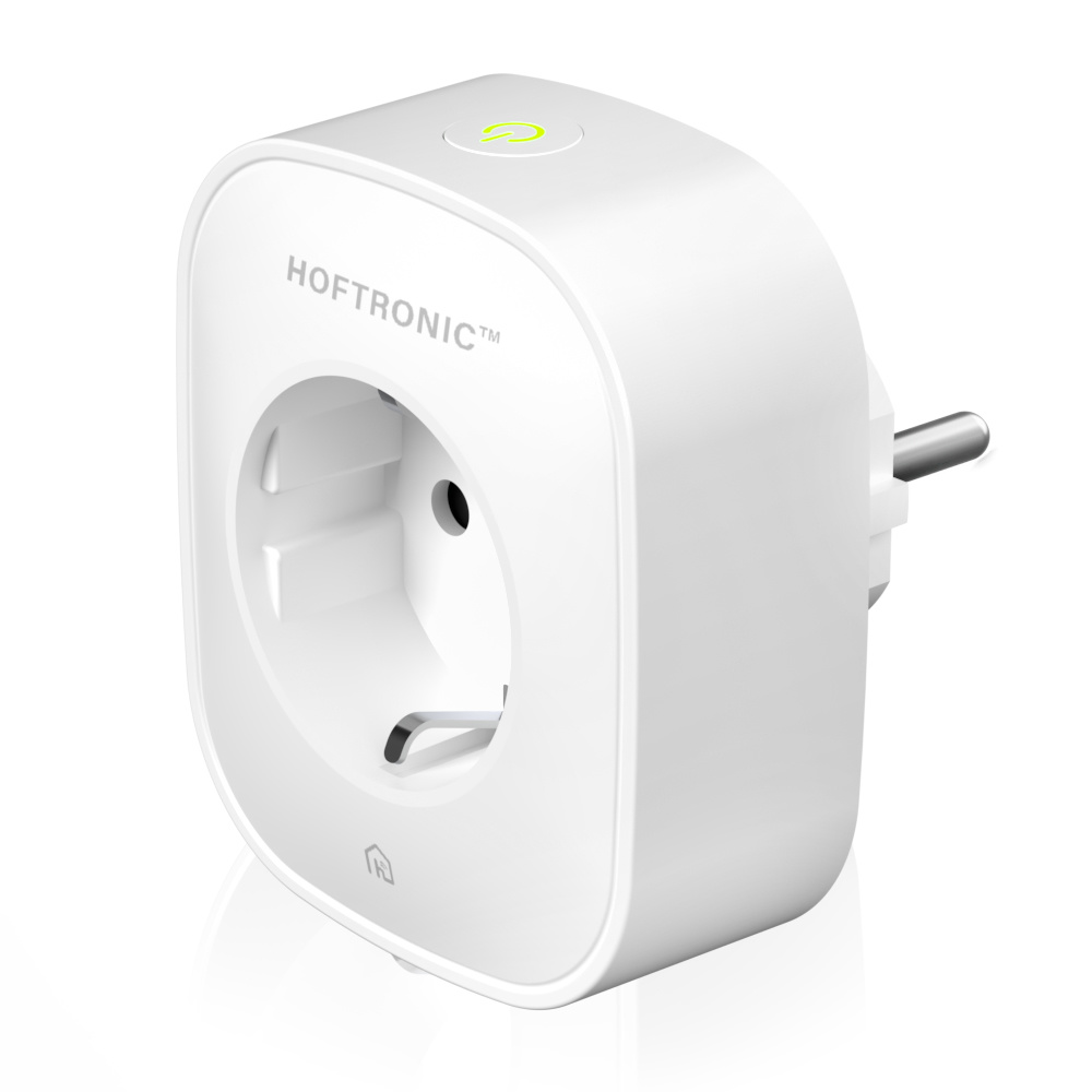 Slimme stekker - WiFi & Bluetooth - Extra plat - Compatibel met Amazon Alexa & Google Home - Wit - 16a smart plug - Incl. Energiemeter afbeelding