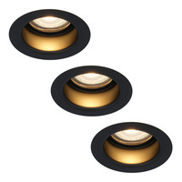 3x Mari LED inbouwspot - 5 Watt - Warm wit 2700K - Verwisselbare GU10 - Dimbaar - voor binnen en buiten - Zwart