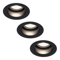 3x Mari LED inbouwspot - 5 Watt - Daglicht wit 6000K - Verwisselbare GU10 - Dimbaar - voor binnen en buiten - Zwart