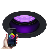 Mari smart LED Einbaustrahler - 5.5 Watt - RGBWW - WiFi+BLE - Austauschbare GU10 - Dimmbar - für Innen- und Außenbereich - Schwarz