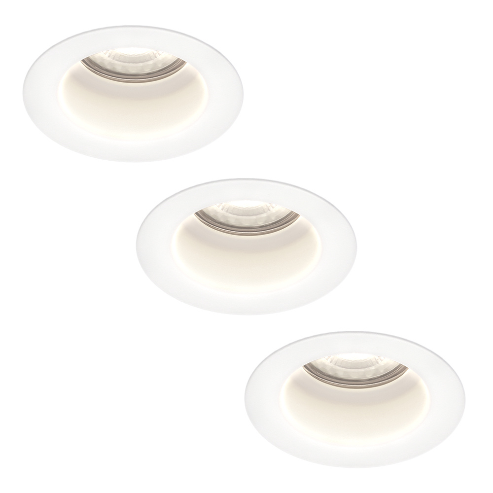 HOFTRONIC™ 3x Mari LED inbouwspot verzonken - 5 Watt - Daglicht wit 6000K - Verwisselbare GU10 - Dimbaar - voor binnen en buiten - Wit