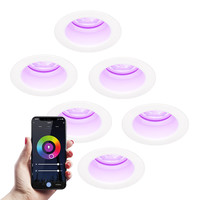 6x Mari smart LED Einbaustrahler - 5.5 Watt - RGBWW - WiFi+BLE - Austauschbare GU10 - Dimmbar - für Innen- und Außenbereich - Weiß