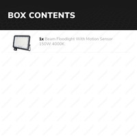 Beam LED Fluter mit Bewegungsmelder & Dämmerungsschalter - 150 Watt 15000lm ersetzt 1350 Watt - 4000K neutralweiß - IP65 3 Jahre Garantie