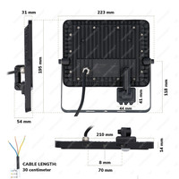 Beam LED Fluter mit Bewegungsmelder & Dämmerungsschalter - 50 Watt 5000lm ersetzt 450 Watt - 6400K tageslichtweiß - IP65 3 Jahre Garantie