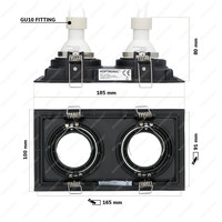 3x Durham double smart LED downlight - 2x5.5 Watt - RGBWW - WiFi+BLE - Tiltable - Dimmable - for indoors - Black
