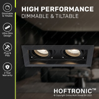 Durham duales LED Einbaustrahler - 2x5 Watt - Neutralweiß 4000K - Schwenkbar - Dimmbar - Innenbereich - Schwarz