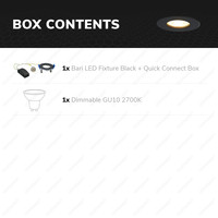 Dimbare LED inbouwspot Bari zwart GU10 5 Watt 2700K IP65 waterdicht