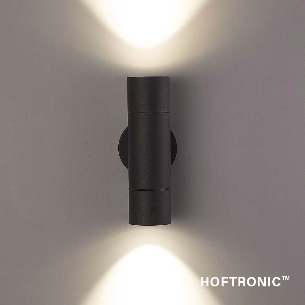 Dax LED dimbare wandlamp - Tweezijdig Up & Down - Neutraal wit 4000K - incl. 2x GU10 spots - IP65 voor binnen- en buitengebruik - Zwart voor binnen