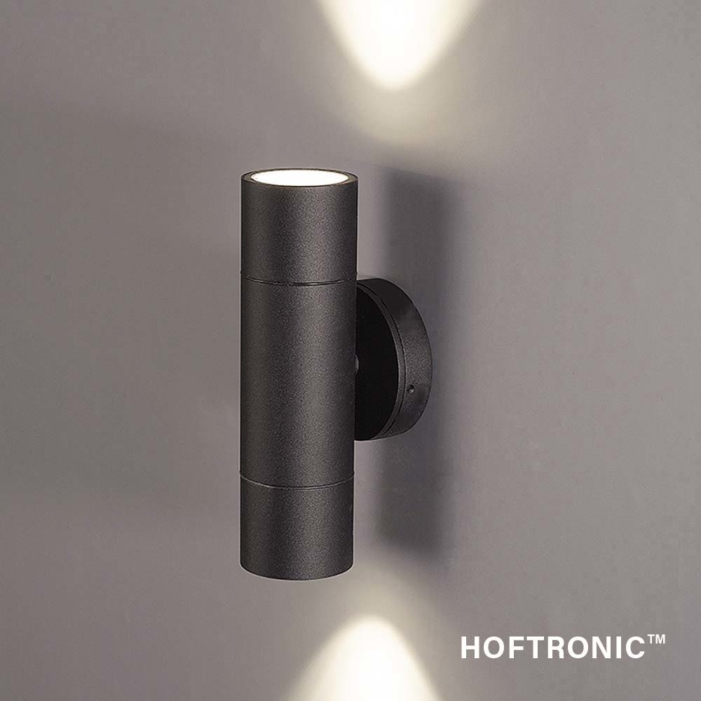 Dax LED dimbare wandlamp - Tweezijdig Up & Down - Neutraal wit 4000K - incl. 2x GU10 spots - IP65 voor binnen- en buitengebruik - Zwart voor binnen