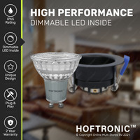 3x Mari LED inbouwspot - 5 Watt - Warm wit 2700K - Verwisselbare GU10 - Dimbaar - voor binnen en buiten - Zwart