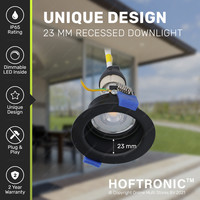6x Mari LED inbouwspot - 5 Watt - Daglicht wit 6000K - Verwisselbare GU10 - Dimbaar - voor binnen en buiten - Zwart