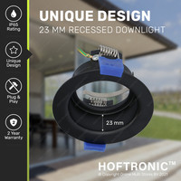 Mari LED recessed spotlight fixture black including GU10 fitting IP65 splashproof 2 years warranty