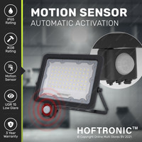 Beam LED Fluter mit Bewegungsmelder & Dämmerungsschalter - 50 Watt 5000lm ersetzt 450 Watt - 6400K tageslichtweiß - IP65 3 Jahre Garantie
