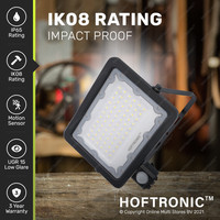LED Floodlight with sensor 50 Watt 6400K IP65 replaces 450 Watt 3 year warranty
