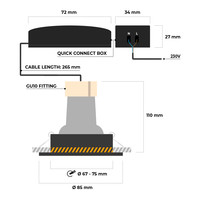 Mari LED recessed spotlight fixture stainless steel including GU10 fitting IP65 splashproof 2 years warranty
