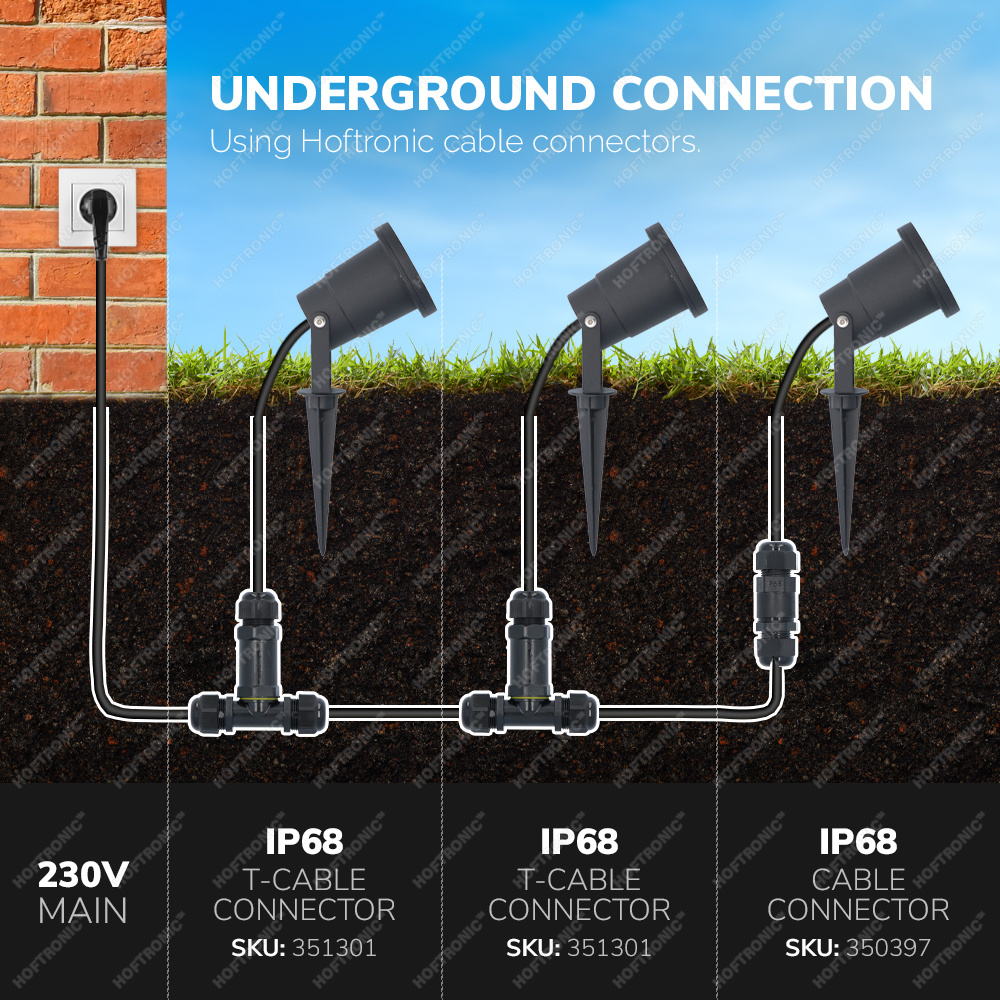 Sydney Prikspot - excl. GU10 - Plug & Play - Voor buiten - Zwart - 1.5 meter netsnoer - Tuin spots, spots bodem buiten