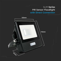 LED Floodlight with motion sensor - 10 Watt - 4000K - IP65 - 5 year warranty