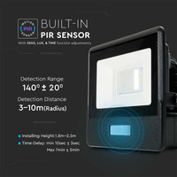 LED Floodlight with motion sensor - 10 Watt - 4000K - IP65 - 5 year warranty