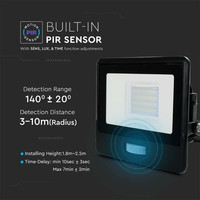 LED Breedstraler met bewegingssensor - 20 Watt - 6500K - IP65 - 5 jaar garantie