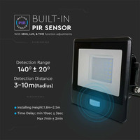 LED Floodlight with motion sensor - 30 Watt - 4000K - IP65 - 5 year warranty