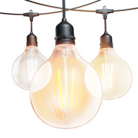 Smart LED lichterkette - 5m - inkl. 10 Smart Filament Lampen - Lichtkabel mit G95 Lichtquellen - für den Außenbereich geeignet - Smarte Lichterkette - WWCW