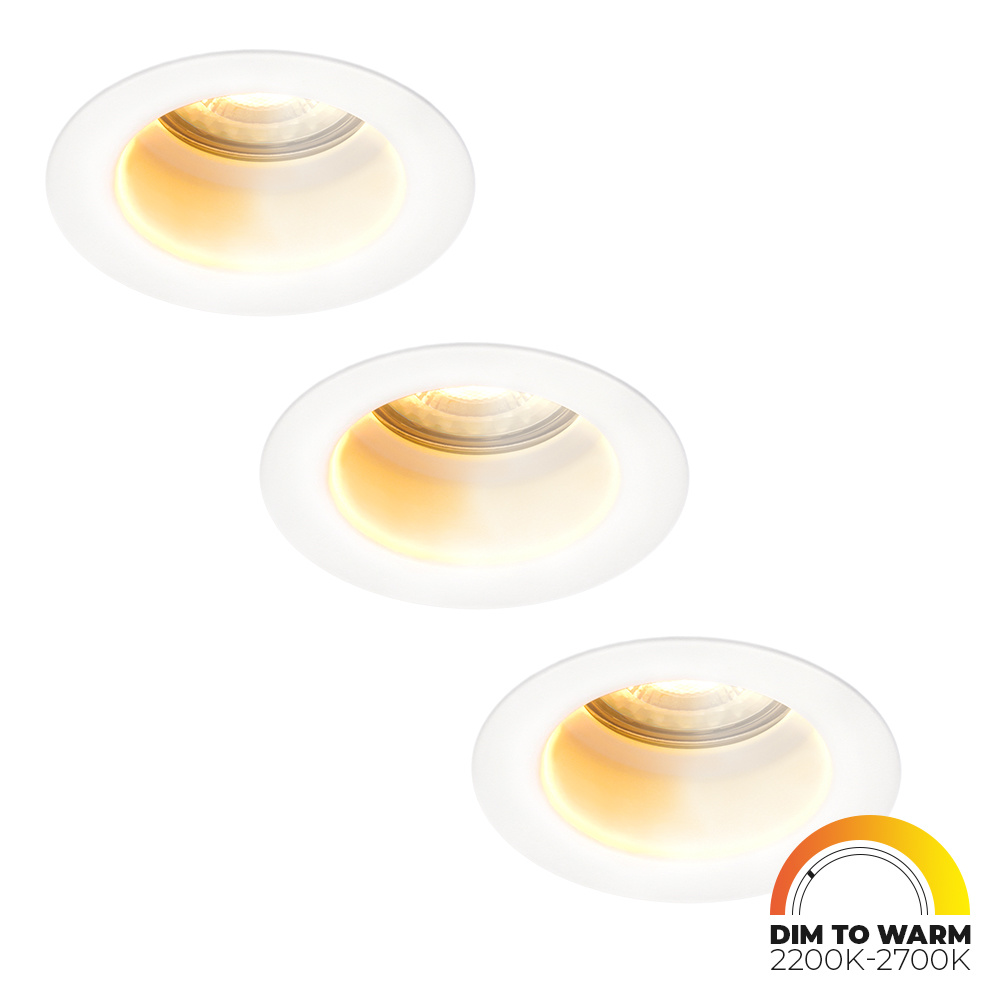 HOFTRONIC™ 3x Mari LED inbouwspot verzonken - 3.8 Watt - Dim to Warm - 2200-2700K - LED module - Dimbaar - Lagere inbouwdiepte - voor binnen en buiten - Wit