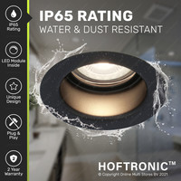 3x Mari LED downlight - 5 Watt - Neutral white 4000K- GU10 LED module - Dimmable - Reduced recessed depth - for indoor and outdoor use - Black
