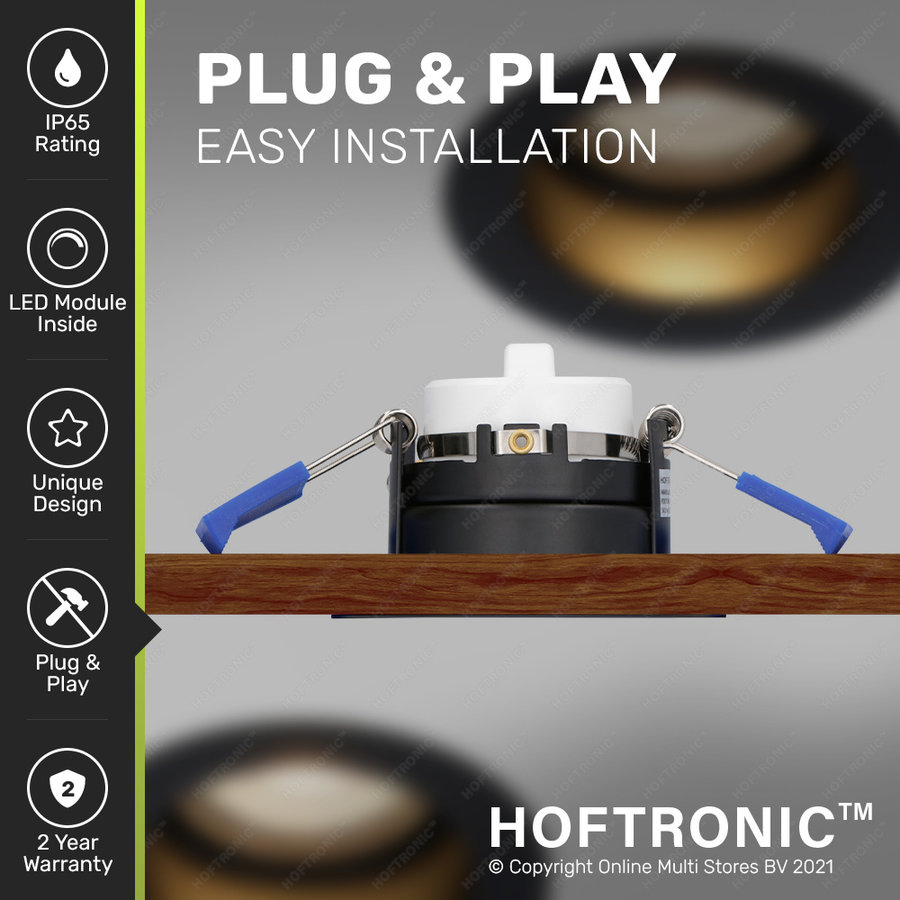 3x Mari LED downlight - Daylight white - LED module - Outdoor - Black