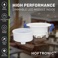 3x Mari LED downlight - 3.8 Watt - Neutral white 4000K- GU10 LED module - Dimmable - Reduced recessed depth - for indoor and outdoor use - White
