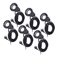 6x Sydney Erdspieß - GU10 - Plug & Play - Tageslichtweiß 6000K - 5 Watt - Für Außenbereiche - Flutlicht - Schwarz - 1.5 Meter Netzkabel