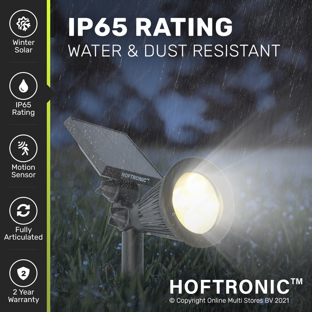 6x Solar LED Prikspot Tuinspot Bend PIR met bewegingssensor 3000K warm wit - Tuin spots, spots bodem buiten