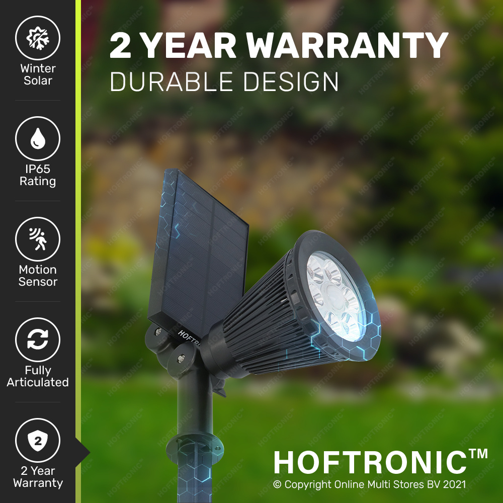 6x Solar LED Prikspot Tuinspot Bend PIR met bewegingssensor 3000K warm wit - Tuin spots, spots bodem buiten