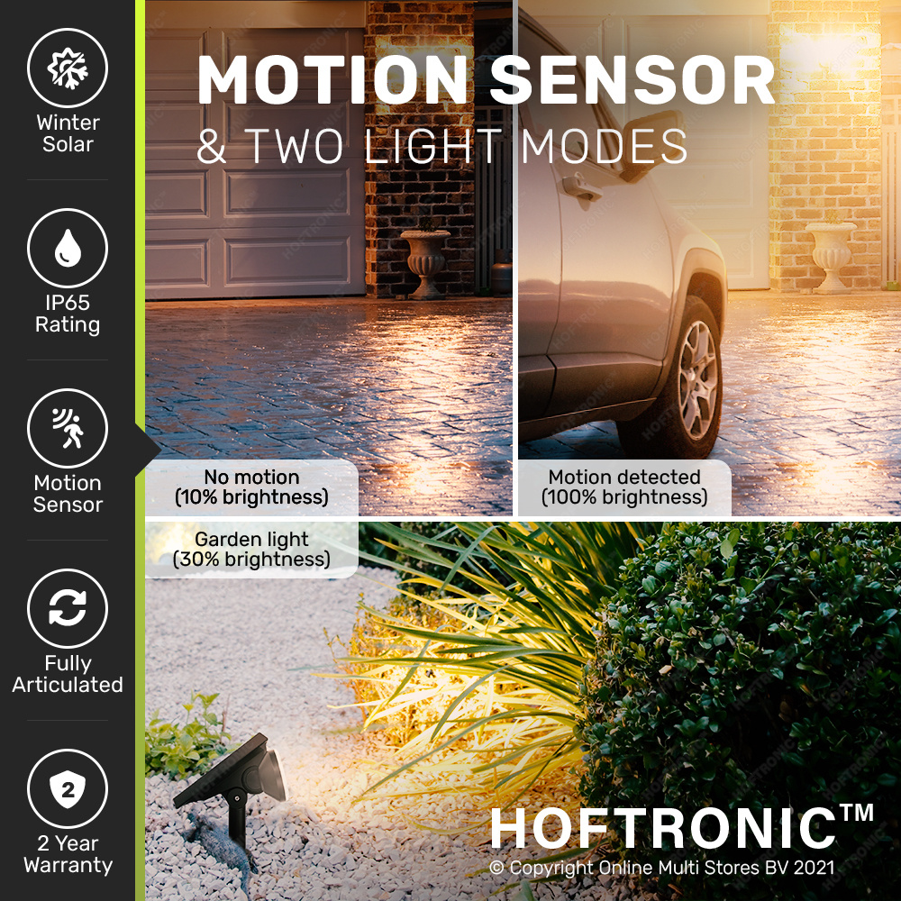 4x Solar LED Prikspot Pato PIR met bewegingssensor 3000K warm wit - Tuin spots, spots bodem buiten