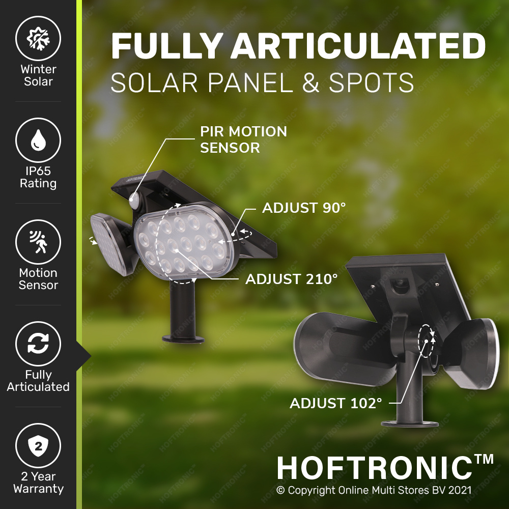 Solar LED Tuinspot Pato PIR met bewegingssensor 3000K warm wit Prikspot Tuinspot - Tuin spots, spots bodem buiten